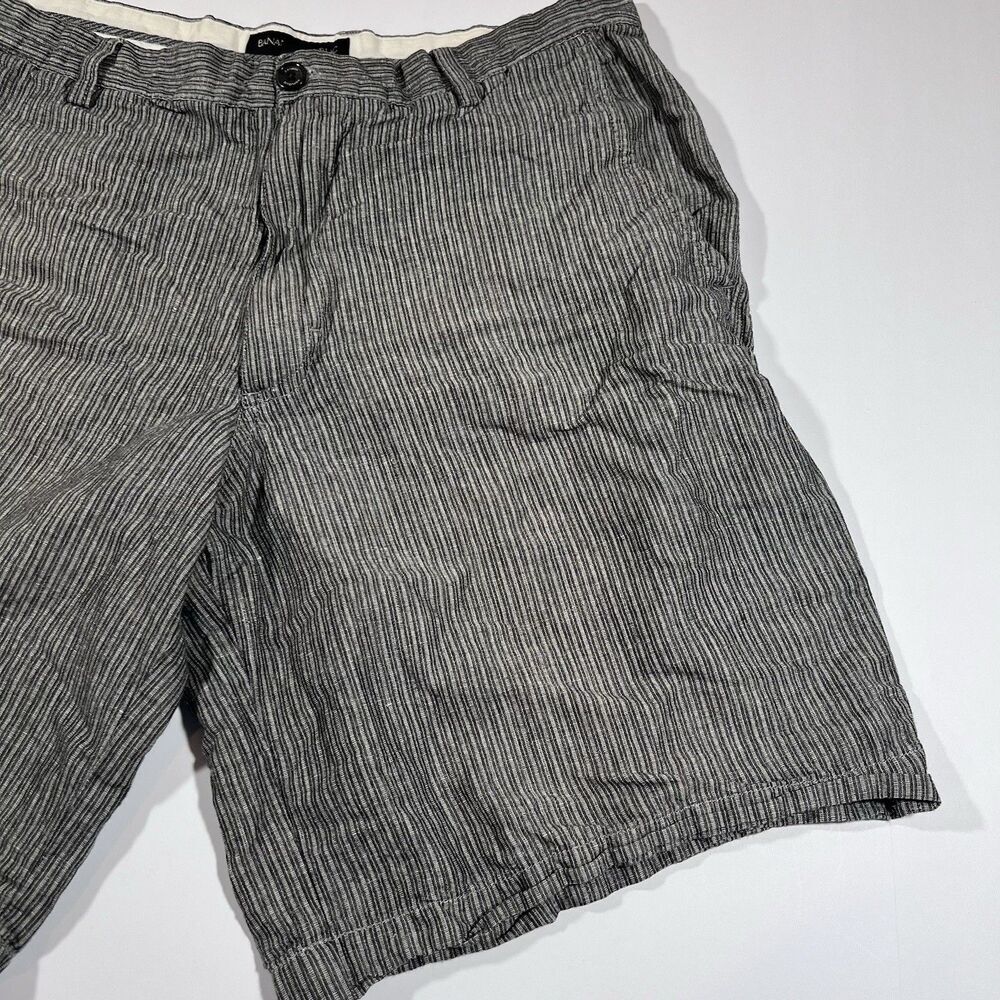 Banana Repbulic Linen Blend Flat Front Striped Casual Shorts Men's 36 - Picture 3 of 7